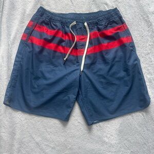 Fair Harbor The Anchor Lined Men's Blue and Red Swim Shorts Size‎ XXL